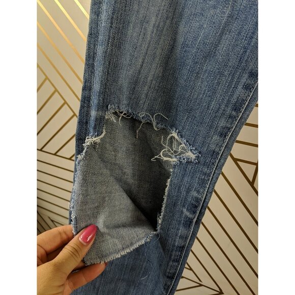 AG Adriano Goldschmied Pants Blue The Stevie Ankle Slim Straight Women's 25 READ - Picture 7 of 9